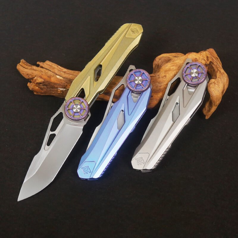 AM-Terra-HTI03 Trigger Liner Lock Titanium Alloy Handle Outdoor Pocket Folding Knife